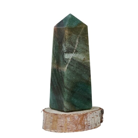 Nephrite Jade Small Obelisks Green Luck Crystal Point Tower Polished Gemstone - Picture 7 of 16